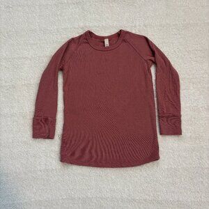 Childhoods dusty rose ribbed knit long sleeve shirt